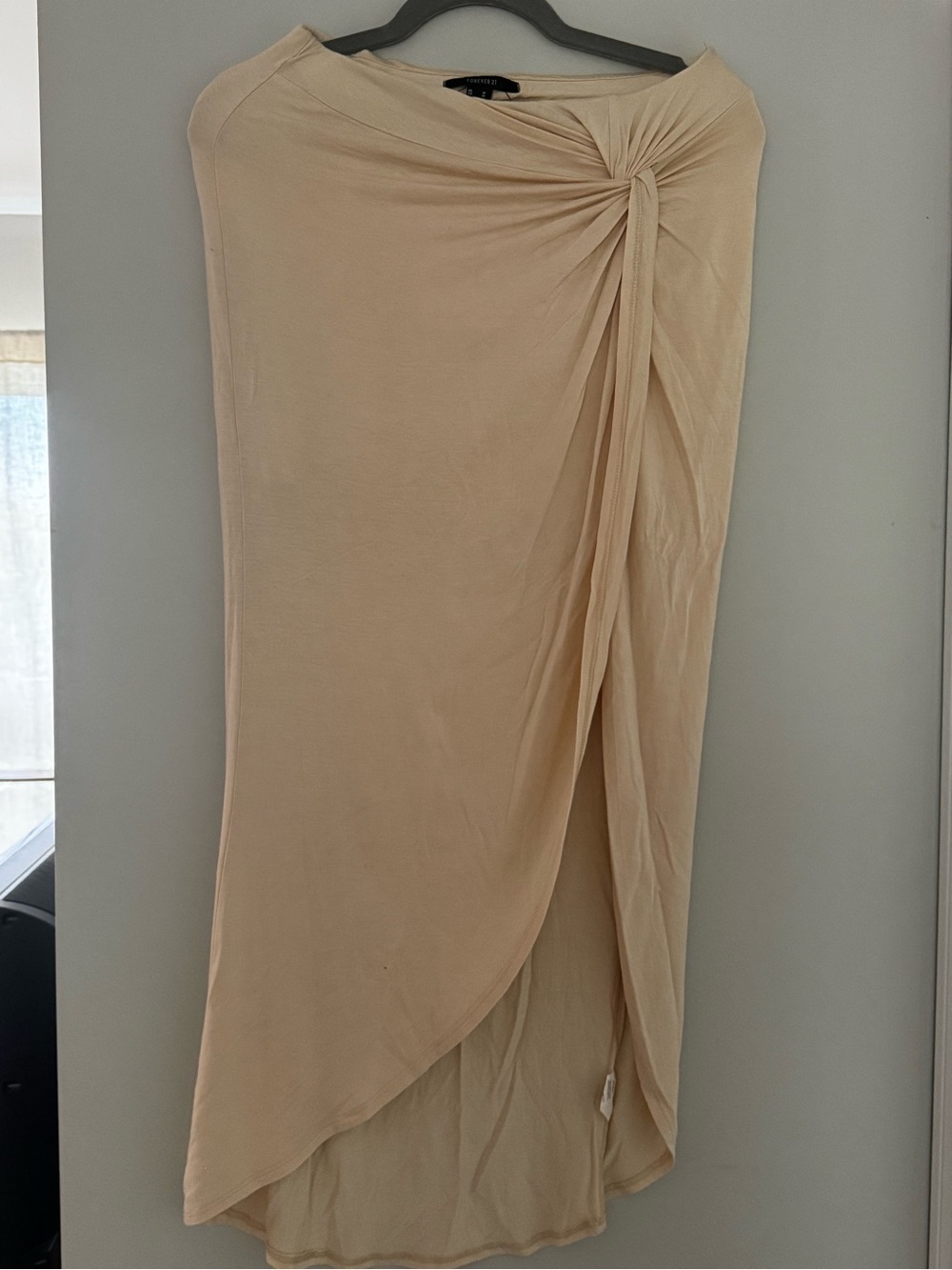 NWT ladies forever 21 Knot-Detail Wrap Skirt in Beige size M